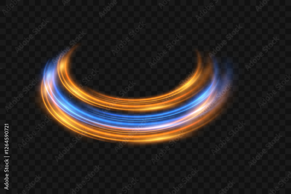 Glowing swirl light. Light neon lines magical effect. Glowing swirl light. Light neon lines magical effect.