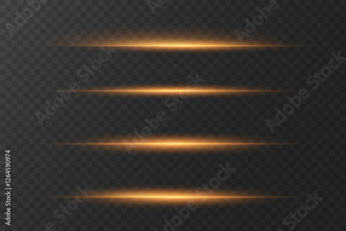 Set of glowing neon lines. Magic light flash of laser light. Vector illustration