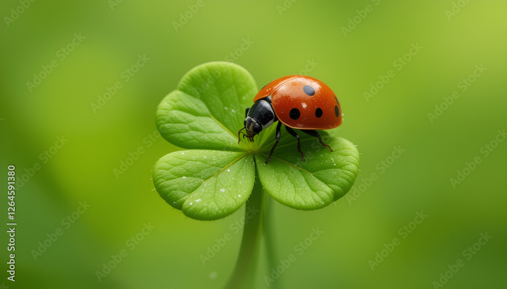 Whimsical Illustration of a Ladybug Resting on a Lucky Clover
Whimsical Illustration of a Ladybug Resting on a Lucky Clover