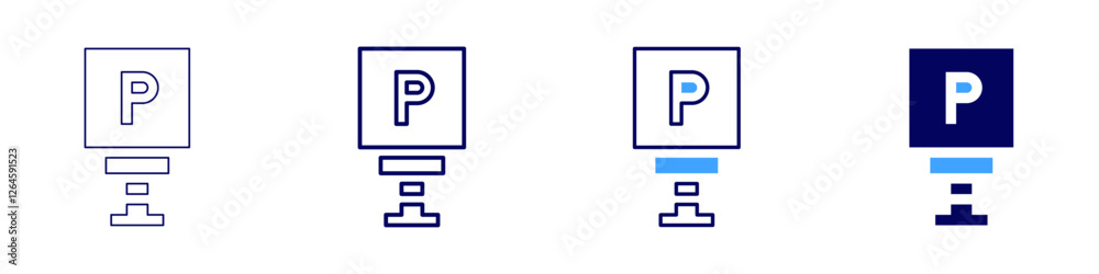 Parking sign icon in 4 different styles. Thin Line, Line, Bold Line, Duotone. Duotone style. Editable stroke Parking sign icon in 4 different styles. Thin Line, Line, Bold Line, Duotone. Duotone style. Editable stroke