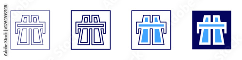Road culture icon in 4 different styles. Thin Line, Line, Bold Line, Duotone. Duotone style. Editable stroke
