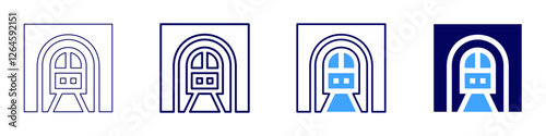Road delays icon in 4 different styles. Thin Line, Line, Bold Line, Duotone. Duotone style. Editable stroke