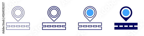 Road elevation icon in 4 different styles. Thin Line, Line, Bold Line, Duotone. Duotone style. Editable stroke