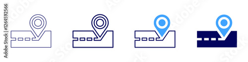 Road failure icon in 4 different styles. Thin Line, Line, Bold Line, Duotone. Duotone style. Editable stroke