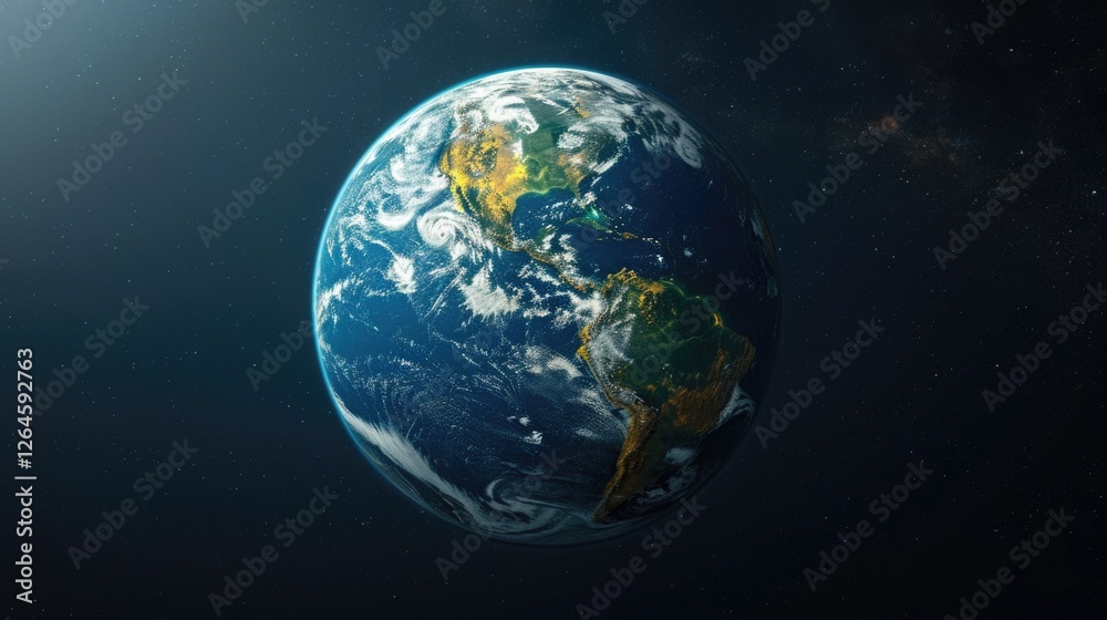 Obraz premium Stunning view of Earth from space with vibrant colors
