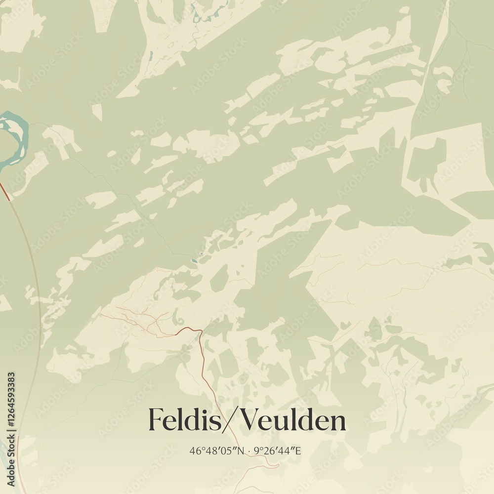 Obraz premium Vintage map of Feldis/Veulden, Switzerland.