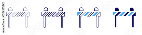 Road policy icon in 4 different styles. Thin Line, Line, Bold Line, Duotone. Duotone style. Editable stroke
