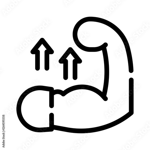 muscle gain line icon
