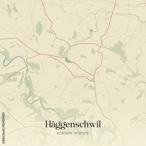 Vintage map of Häggenschwil, Switzerland.