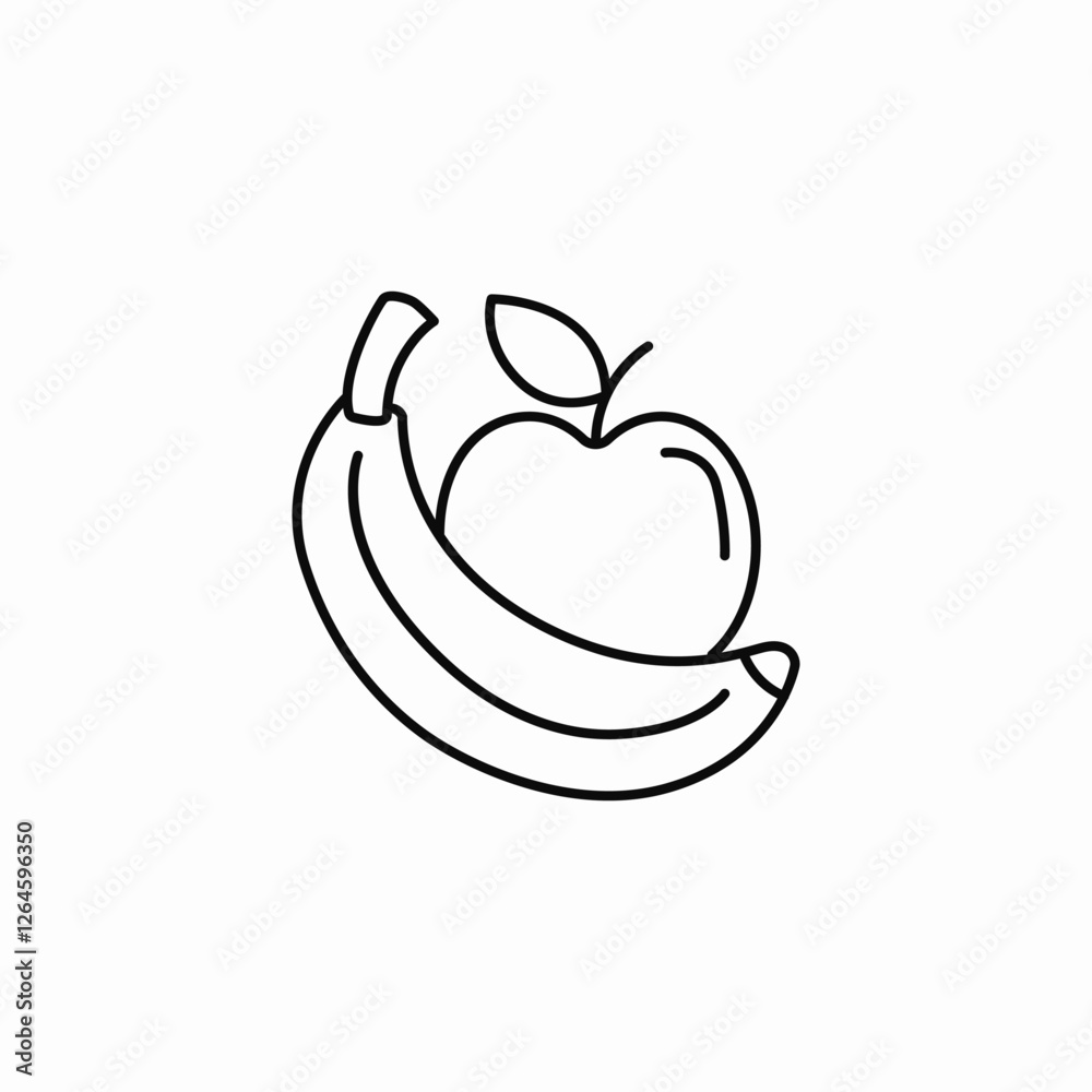 Banana healthy fruit icon vector sign Banana healthy fruit icon vector sign