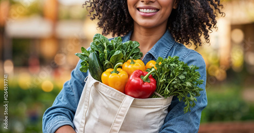 woman shop food meal bag vegetable cooking buying organic 