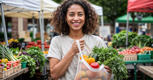 woman shop food meal bag vegetable cooking buying organic 