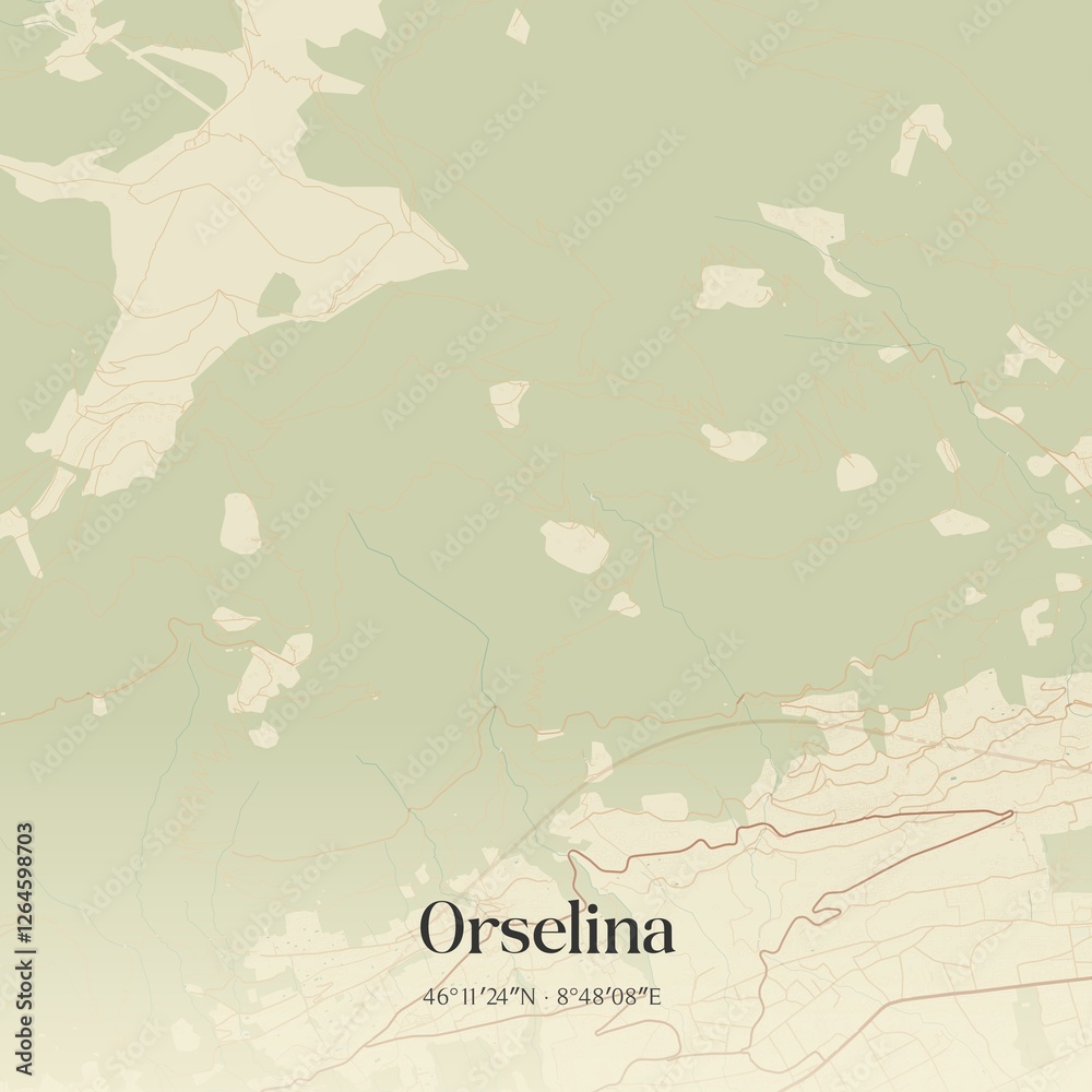 Fototapeta premium Vintage map of Orselina, Switzerland.