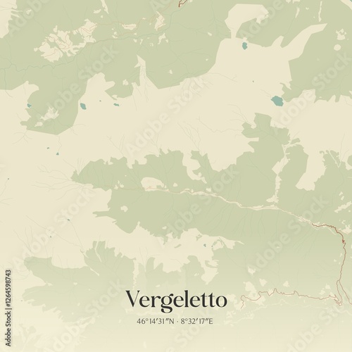 Vintage map of Vergeletto, Switzerland. photo