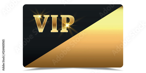 luxury Golden vip card. Gold VIP banner for premium voucher, invitation, exclusive certificate, award, quality guarantee, online casino, promotion. Vector illustration on black background
