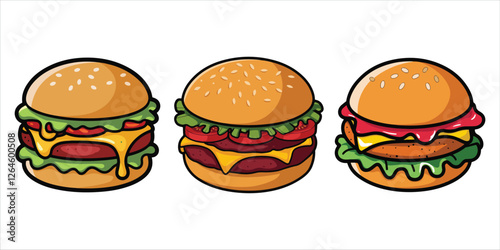 Burger vector illustration set