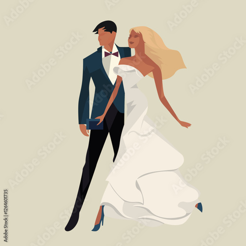 Art Deco wedding illustration
