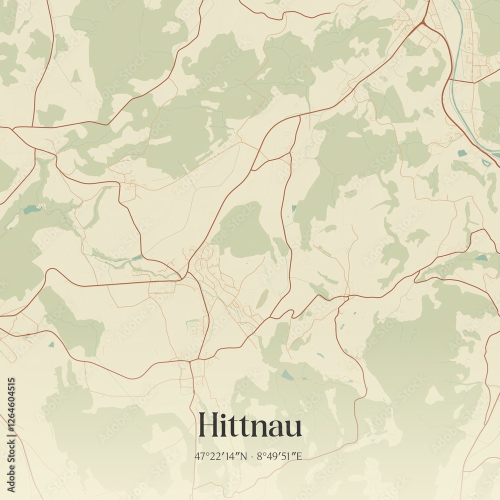 Obraz premium Vintage map of Hittnau, Switzerland.