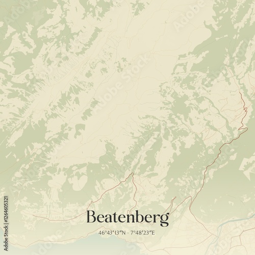 Vintage map of Beatenberg, Switzerland. photo