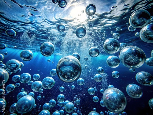 Wallpaper Mural Abstract Ocean Bubbles: Underwater Air Bubbles Background Stock Photo Torontodigital.ca