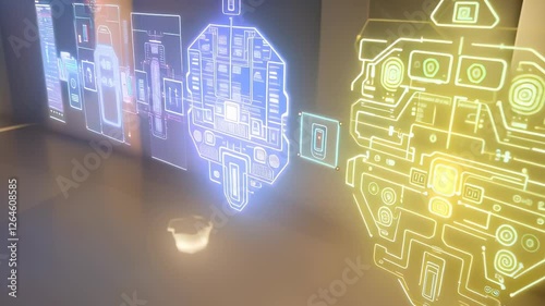 Neon Circuit Board Art