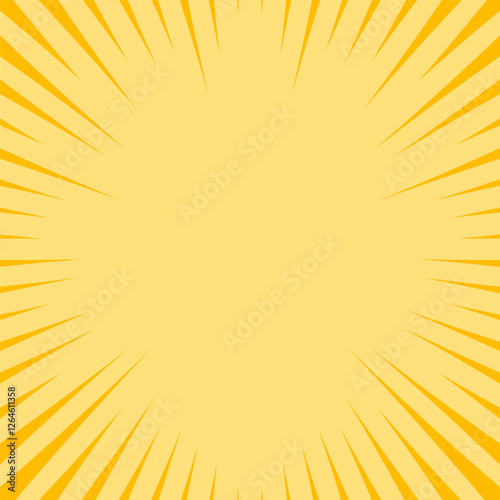 Bright Yellow Sunburst Background With Radiating Lines and Center Gradient