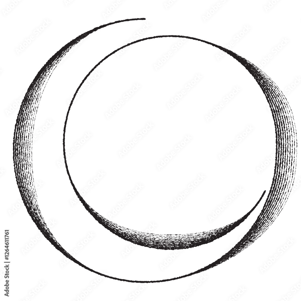 Many thin Lines in Spiral Form for comic books . Vortex Vector Illustration . Swirly spiral Logo . Spiral Design element . Abstract swirl icon . Twirl lines. Rough edges effect