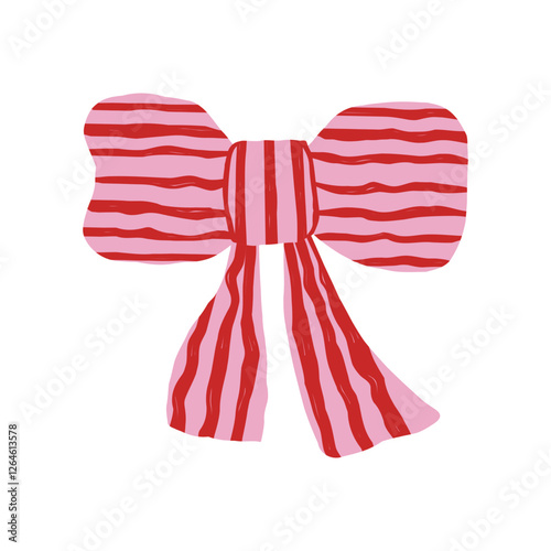 Wallpaper Mural Cartoon pink striped bow. Trendy graphic. Vector hand drawn illustration. Torontodigital.ca