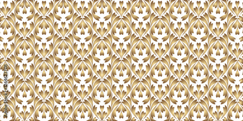 Shimmering Metallic Art Nouveau Inspired Leaf Motif Background
