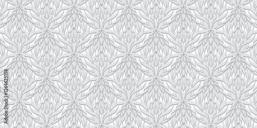 Subtle Grey Geometric Ornate Seamless Wallpaper Background