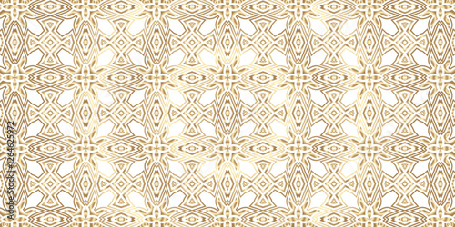 Luxurious Golden Floral Starburst Seamless Pattern Design