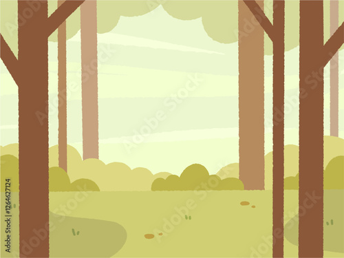 cute colorful flat illustration of nature background and landscape for daycare and nursery wallpaper