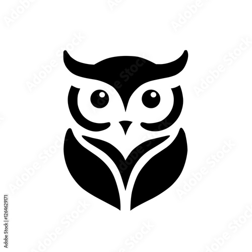 Minimalist owl silhouette logo photo