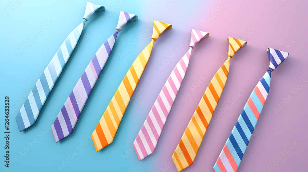 Fototapeta premium Tie Accessories isometric 3D