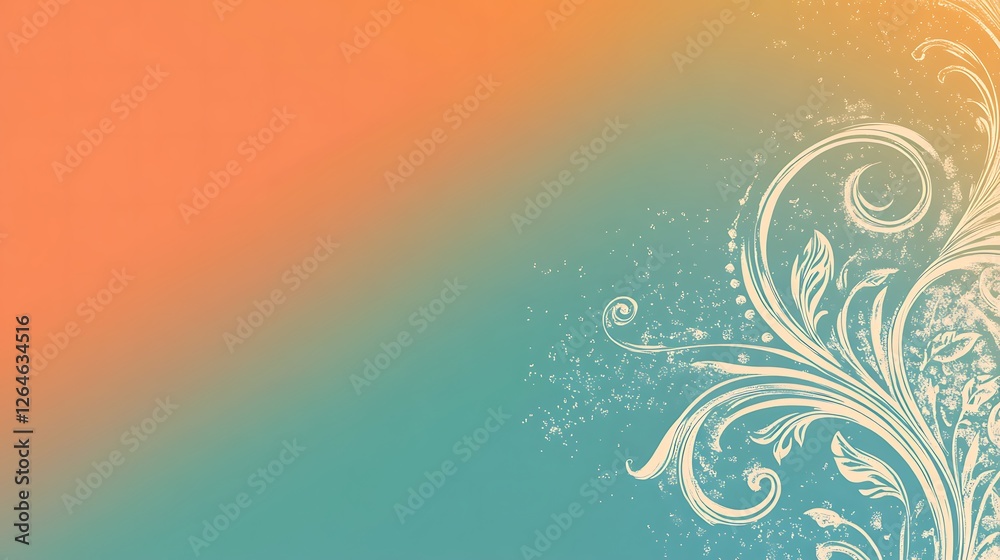 Abstract Floral Design On A Gradient Background Abstract Floral Design On A Gradient Background