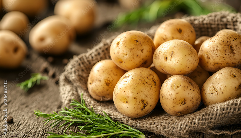 Fresh unpeeled baby potatoes, raw new potatoes ready to cook on wooden background close up. Organic farm potato for heathy eating Fresh unpeeled baby potatoes, raw new potatoes ready to cook on wooden background close up. Organic farm potato for heathy eating