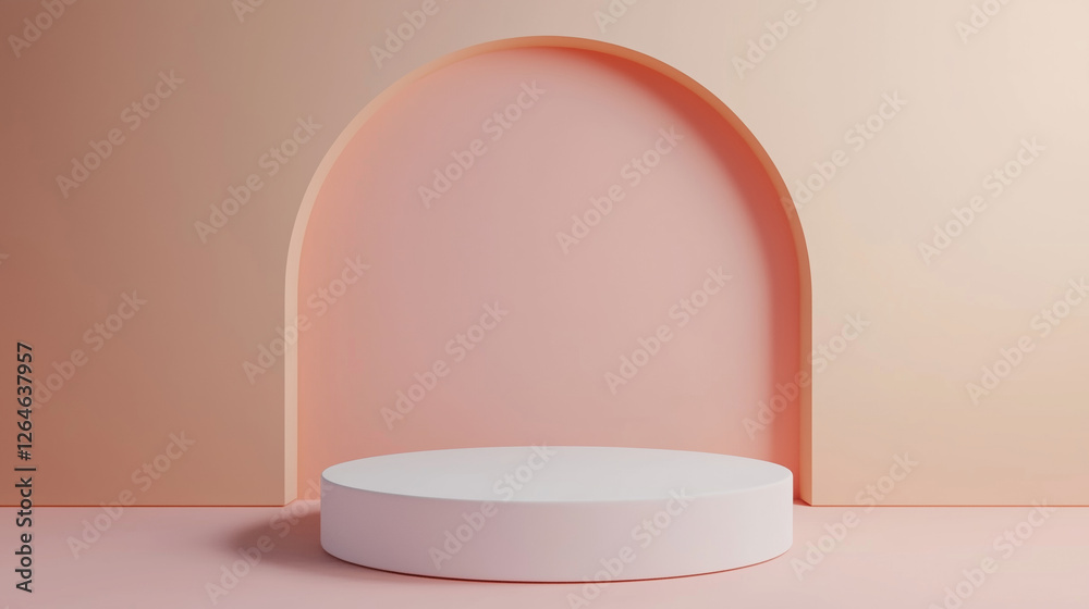 Podium pink blank background for product display presentation, geometric platform stage for showcase Podium pink blank background for product display presentation, geometric platform stage for showcase