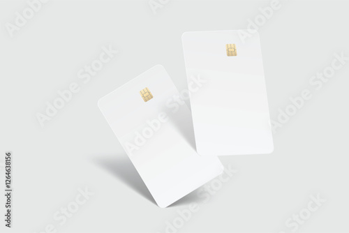 Vector realistic plastic credit card templates. Blank debit card with chip card on background. Mockup empty design for online business and finance, technology payment, digital payment concept.
