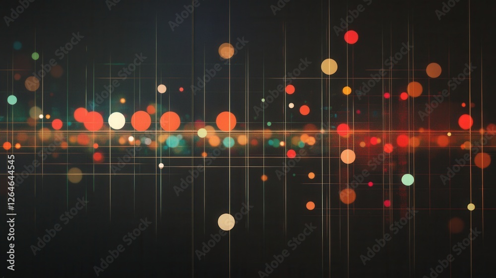 Glowing Minimalist Digital Timeline, illuminated dots connected by sleek lines, modern design for visual data representation