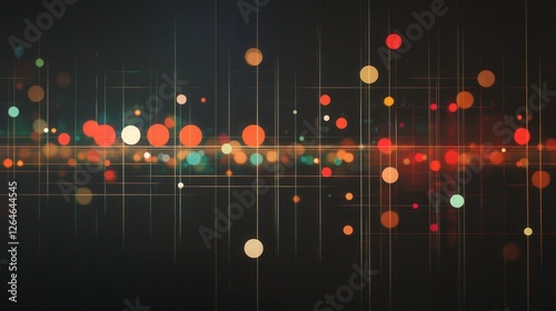 Obraz na płótnie Glowing Minimalist Digital Timeline, illuminated dots connected by sleek lines, modern design for visual data representation w salonie