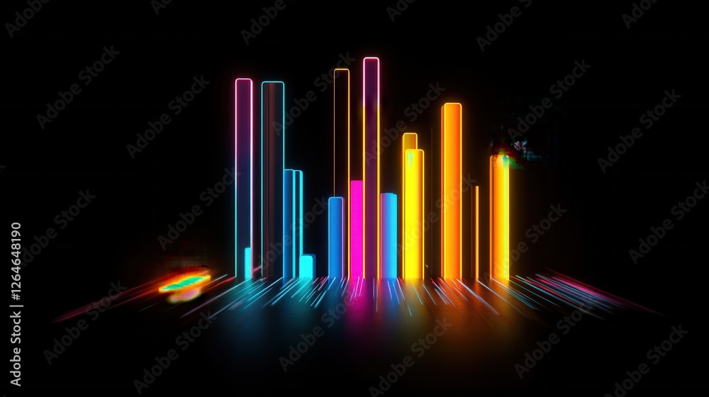 Futuristic Minimalist Bar Graph, sleek glowing lines, vibrant accents, modern data visualization, dynamic and engaging design Futuristic Minimalist Bar Graph, sleek glowing lines, vibrant accents, modern data visualization, dynamic and engaging design