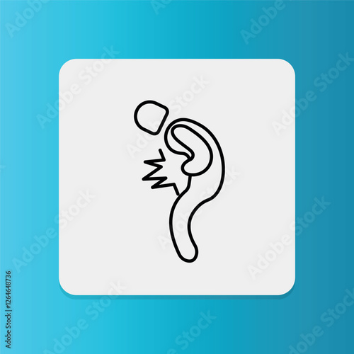 Stomach-ache icon. Editable stroke. Vector illustration