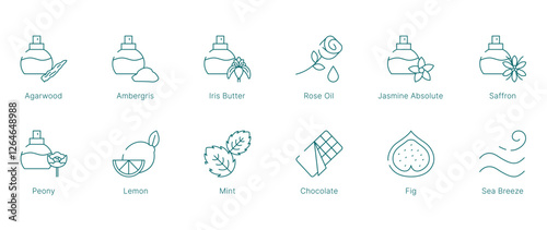 Complete Fragrance Notes Collection Vector Icon Set