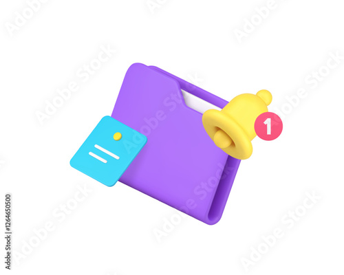 Incoming new important file document deadline reminder 3d icon realistic vector illustration. Productivity task management and efficiency work process database organization notes photo