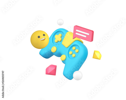 Esport online video gaming streaming service championship 3d icon realistic vector illustration. Cybersport internet competition broadcast virtual reality team tournament gamepad joystick controller