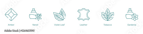 Warm and Classic Fragrance Notes Vector Icon Set