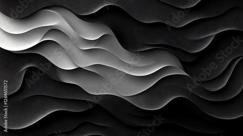Abstract grayscale wavy layered design background
