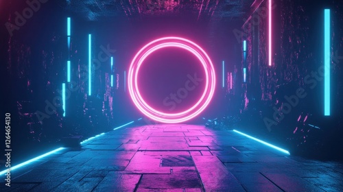 Futuristic Flow Glowing Waves in Purple and Blue, Dynamic Elegance Modern Dark Abstract Background, Radiant Technology Shiny Lines and Abstract Waves