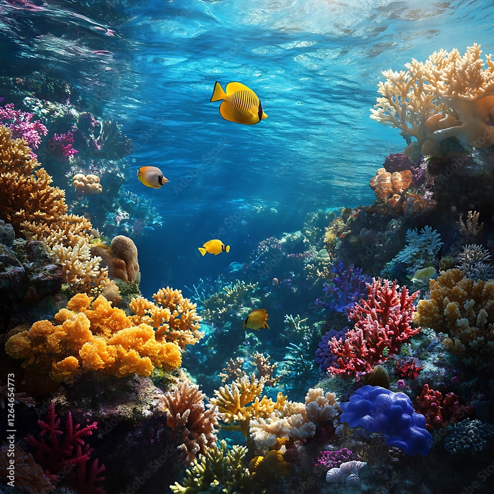 High Resolution Tropical Waters Marine Fish Exploring Bright Coral Reefs High Resolution Tropical Waters Marine Fish Exploring Bright Coral Reefs