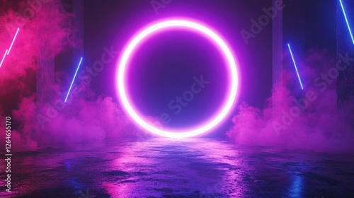 Futuristic Flow Glowing Waves in Purple and Blue, Dynamic Elegance Modern Dark Abstract Background, Radiant Technology Shiny Lines and Abstract Waves